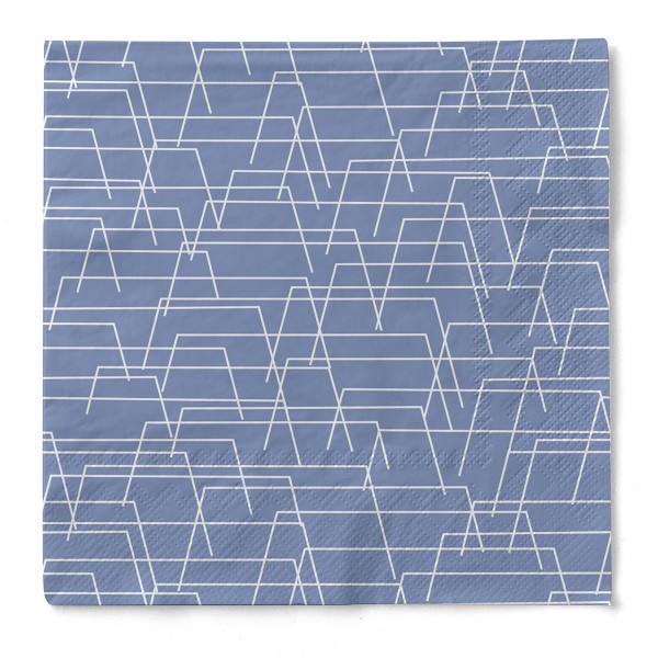 Tissue Serviette Tarik in Blau, 33 x 33 cm, 100 Stück - Mank