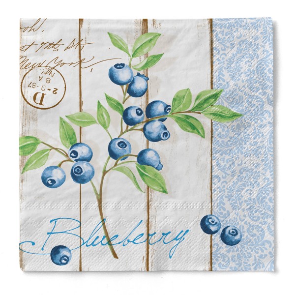 Tissue Serviette Blueberry, 40 x 40 cm, 100 Stück - Mank