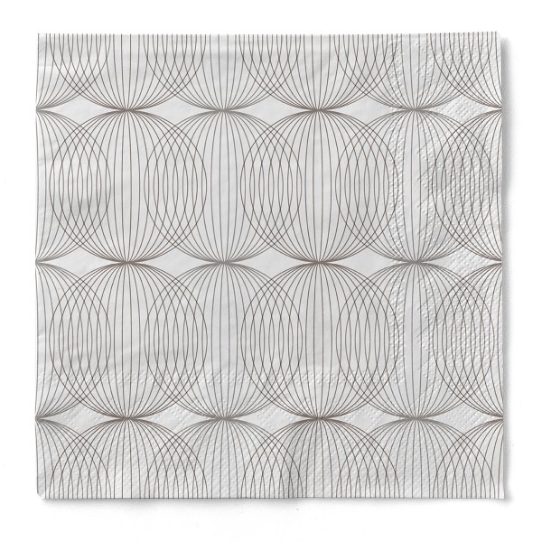 Tissue Serviette Ludo in Beige Grey-Braun, 40 x 40 cm, 100 Stück - Mank