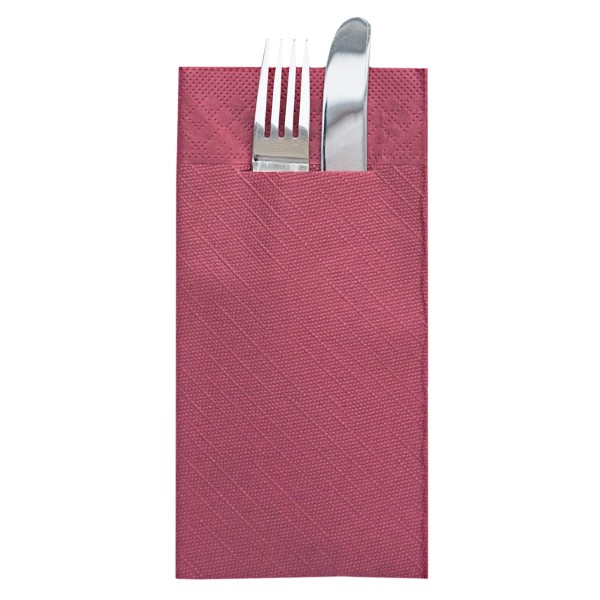 Tissue Deluxe Besteckservietten Bordeaux, 40 x 40 cm, 75 Stück - Mank