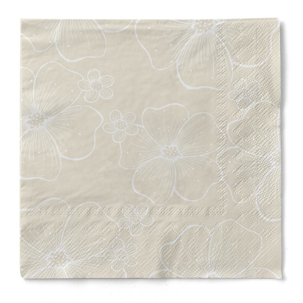 Tissue Serviette Nicole in Beige, 33 x 33 cm, 3-lagig, 100 Stück