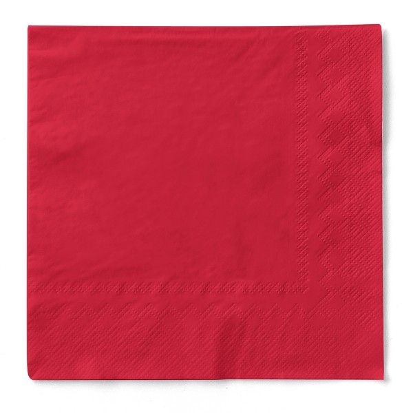 Tissue Serviette Rot, 33 x 33 cm, 100 Stück - Mank