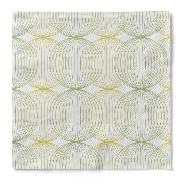 Tissue Serviette Ludo in Lime-Oliv, 40 x 40 cm, 100 Stück - Mank