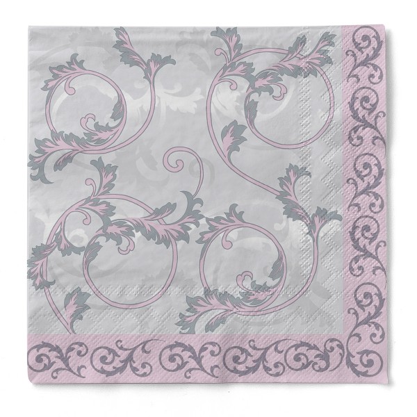 Tissue Serviette Michel in Grau, 33 x 33 cm, 100 Stück - Mank