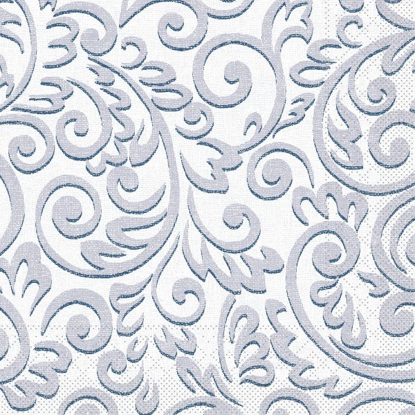 Tissue Serviette Bosse in Taubenblau, 33 x 33 cm, 100 Stück - Mank