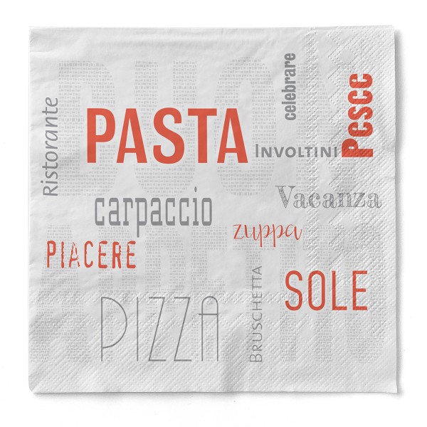 Tissue Serviette Pasta, 40x40 cm, 1/4 Falz, 100 Stück - Mank