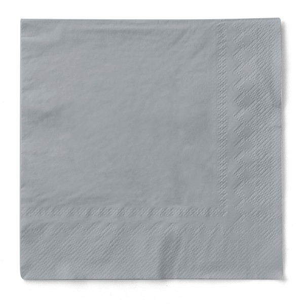 Tissue Serviette Silber, 40 x 40 cm, 100 Stück - Mank