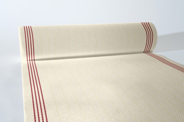 Airlaid Tischläufer Lukas in Creme-Dunkelrot, 40 cm x 24 m, 1 Stück - Mank