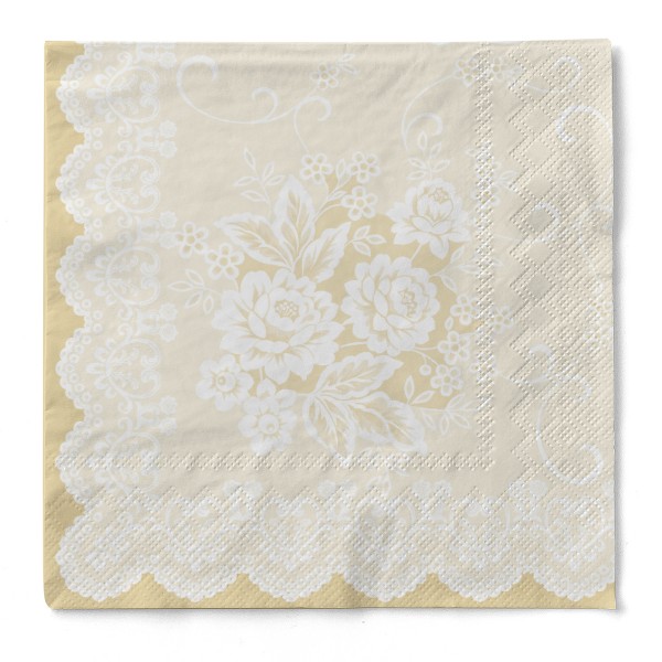 Tissue Serviette Franziska in Beige, 33 x 33 cm, 100 Stück - Mank