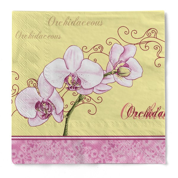 Tissue Serviette Orchidee, 40x40 cm, 100 Stück - Mank