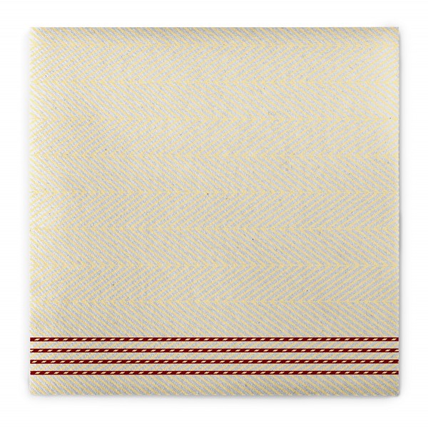 Airlaid Serviette Lukas in Creme-Dunkelrot 40 x 40 cm, 50 Stück - Mank