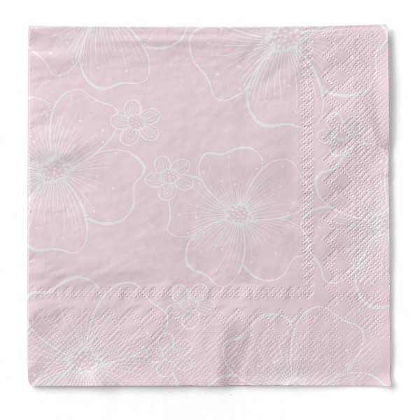 Tissue Serviette Nicole in Rosa, 33 x 33 cm, 3-lagig, 100 Stück