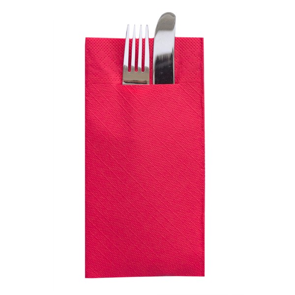 Tissue Deluxe Besteckservietten Rot, 40 x 40 cm, 75 Stück - Mank