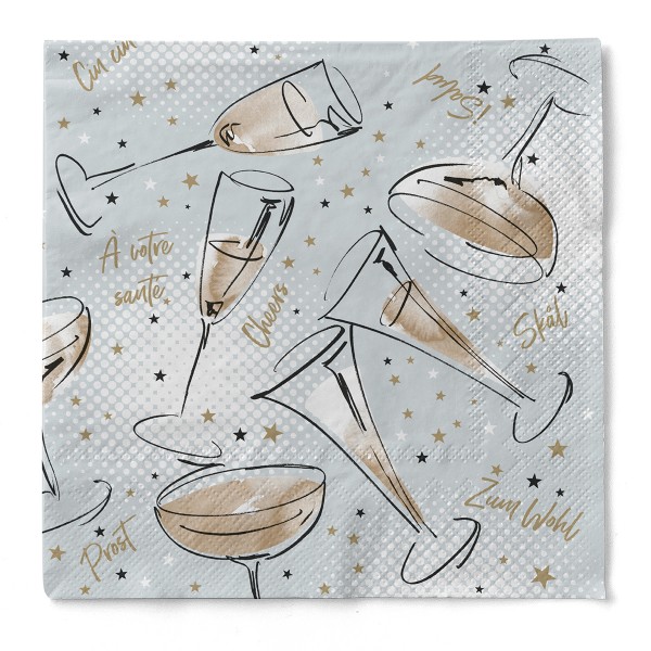 Tissue Serviette Cheers, 33 x 33 cm, 100 Stück - Mank