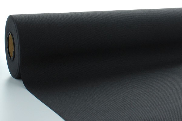 Airlaid Tischdeckenrolle Schwarz mit Pearl Coating, 100 cm x 25 m , 1 Stück - Mank