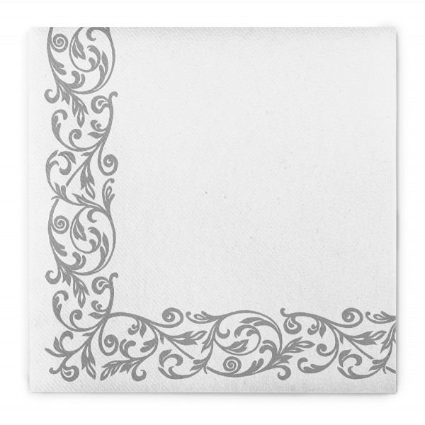 Airlaid Serviette Rob in Silber, 40 x 40 cm, 50 Stück - Mank