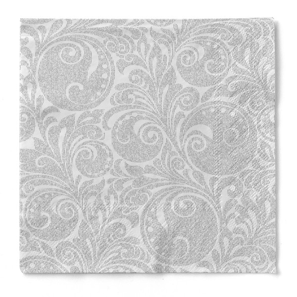 Tissue Serviette Jordan in Silber, 33 x 33 cm, 100 Stück - Mank