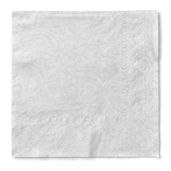 Tissue Serviette Lias in Weiss, 40 x 40 cm, 100 Stück - Mank