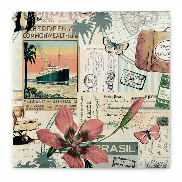 Airlaid Serviette Travel the world 40 x 40 cm, 50 Stück - Mank