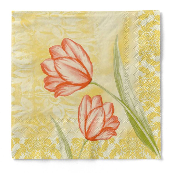 Tissue Serviette Sally in Gelb-Orange, 33 x 33 cm, 100 Stück - Mank