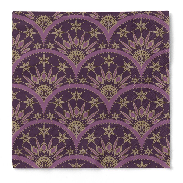 Tissue Serviette Saphira in Aubergine, 33 x 33 cm, 100 Stück - Mank