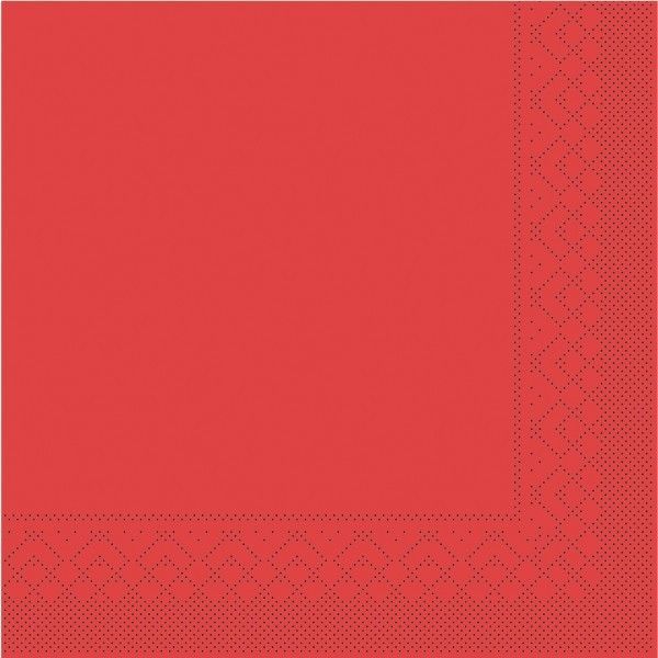 Tissue Serviette Rot, 25 x 25 cm, 100 Stück - Mank