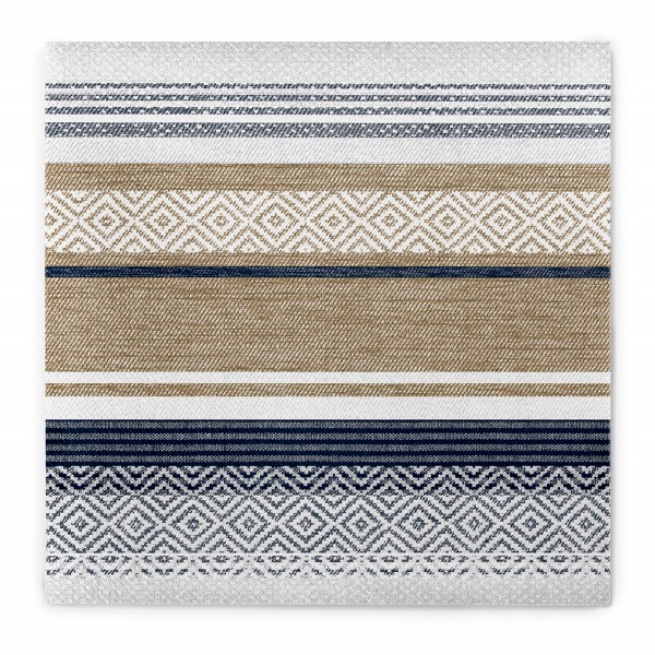 Airlaid Serviette Lagos in Beige-Blau, 40 x 40 cm, 50 Stück - Mank